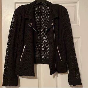 Zara Lace see thru motorcycle jacket